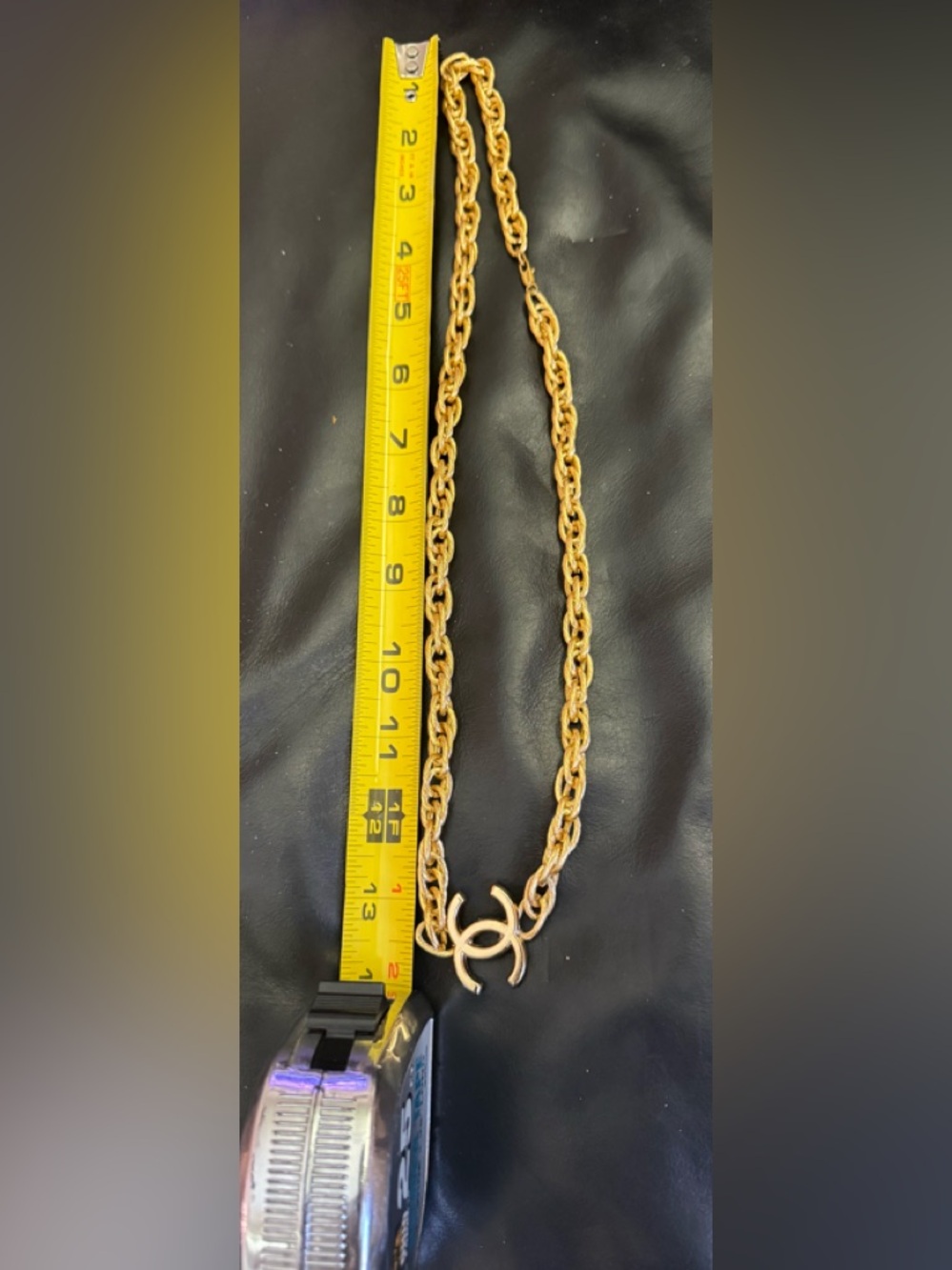 Chanel Repurposed Gold-Tone CC Link Chain Necklace - Picture 4 of 4